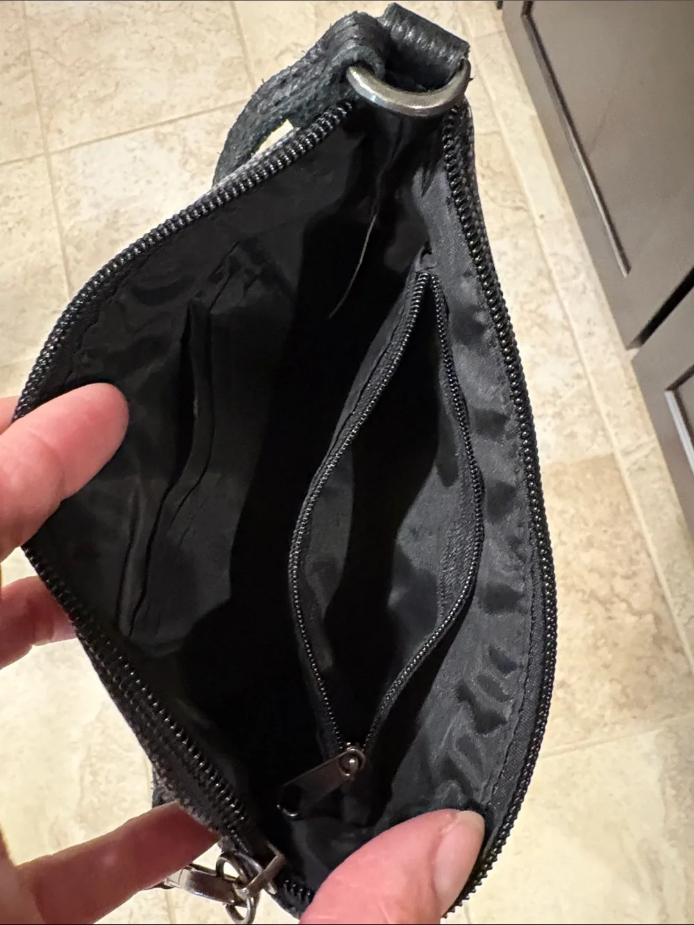 Harley-Davidson Black Embroidered Skull Wristlet Pouch